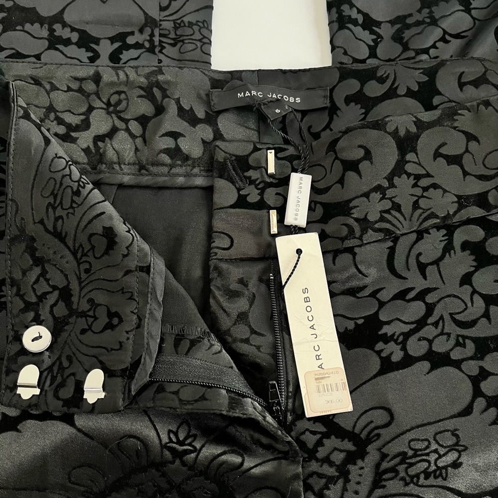 Marc Jacobs Velvet Burnout Brocade Print Wide Leg Trouser Pants 6 Brand New NWT - Picture 6 of 11